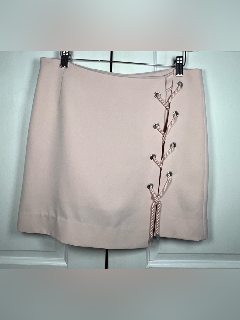 Rebecca Minkoff Women’s Blush Pink Lace-Up Detail Mini Skort Size 8